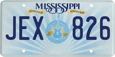 MS license plate JEX826