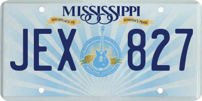 MS license plate JEX827