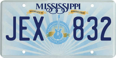 MS license plate JEX832