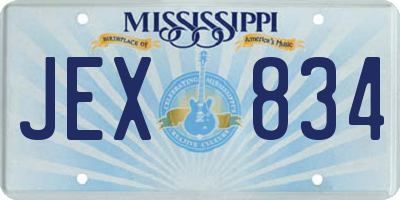 MS license plate JEX834