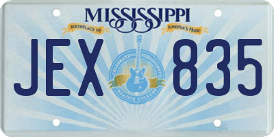 MS license plate JEX835