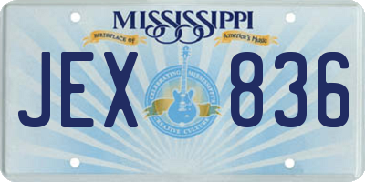 MS license plate JEX836