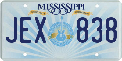 MS license plate JEX838