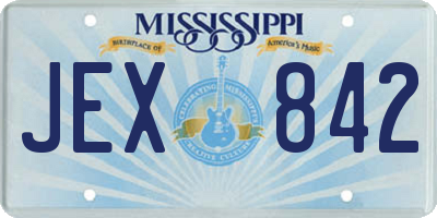 MS license plate JEX842