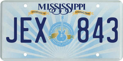 MS license plate JEX843