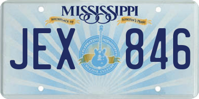 MS license plate JEX846