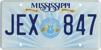 MS license plate JEX847