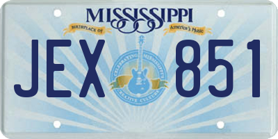 MS license plate JEX851