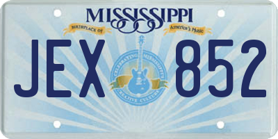 MS license plate JEX852