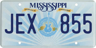 MS license plate JEX855