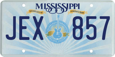 MS license plate JEX857