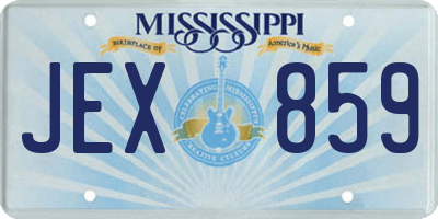 MS license plate JEX859
