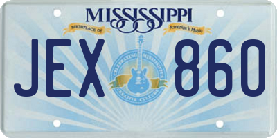 MS license plate JEX860