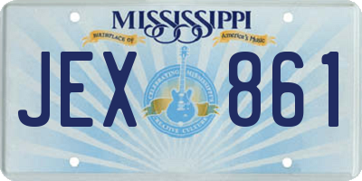 MS license plate JEX861