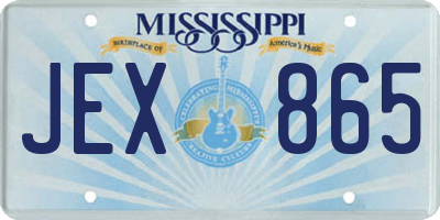 MS license plate JEX865