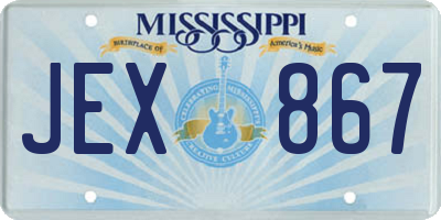 MS license plate JEX867