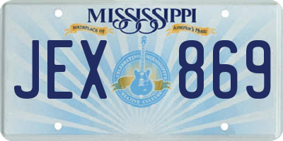 MS license plate JEX869