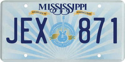 MS license plate JEX871