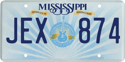 MS license plate JEX874