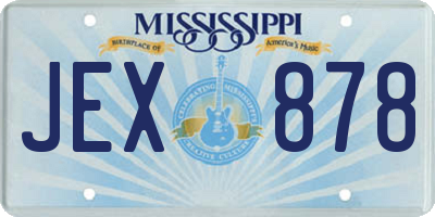 MS license plate JEX878