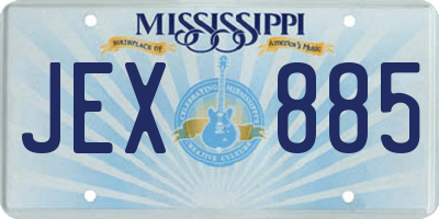 MS license plate JEX885