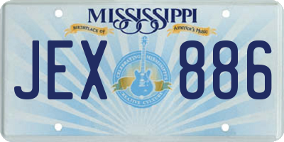 MS license plate JEX886