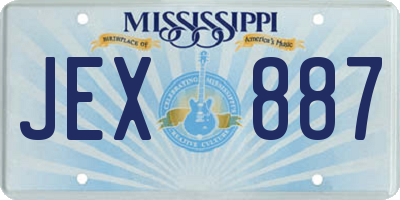 MS license plate JEX887