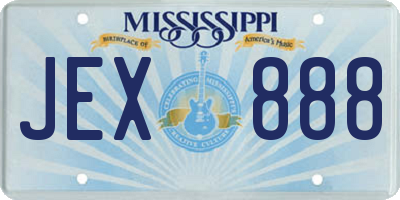 MS license plate JEX888