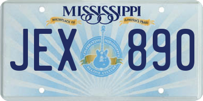 MS license plate JEX890