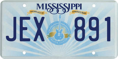 MS license plate JEX891
