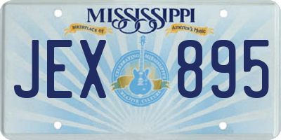 MS license plate JEX895