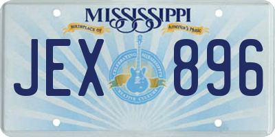 MS license plate JEX896