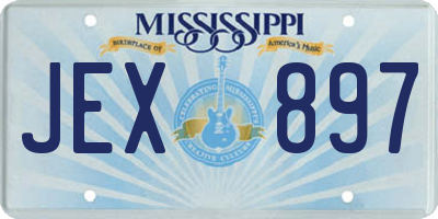 MS license plate JEX897