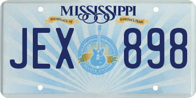 MS license plate JEX898