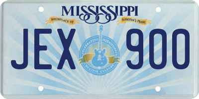 MS license plate JEX900