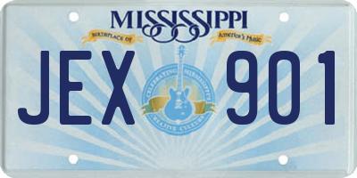 MS license plate JEX901