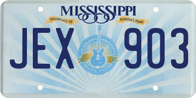 MS license plate JEX903