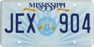MS license plate JEX904