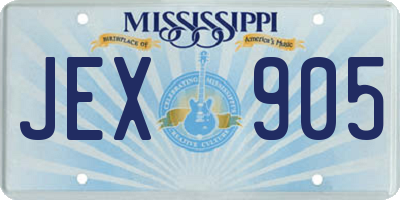 MS license plate JEX905
