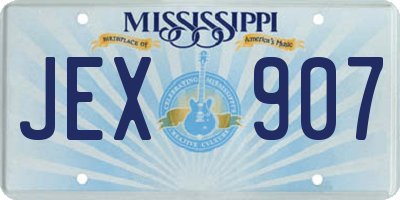 MS license plate JEX907