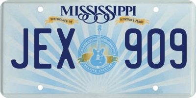 MS license plate JEX909