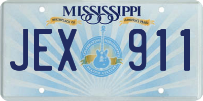 MS license plate JEX911