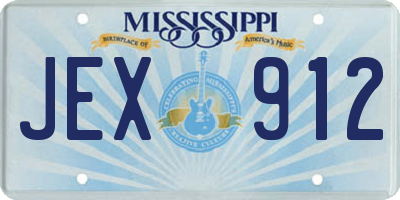 MS license plate JEX912