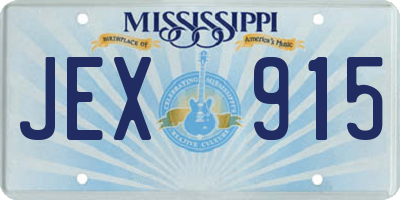 MS license plate JEX915