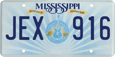 MS license plate JEX916