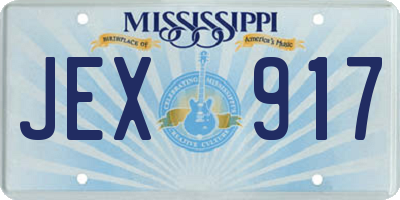 MS license plate JEX917