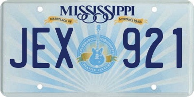 MS license plate JEX921
