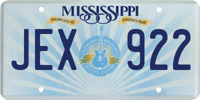 MS license plate JEX922