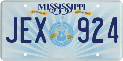 MS license plate JEX924