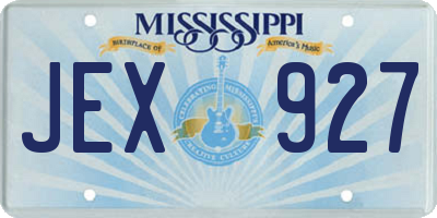 MS license plate JEX927